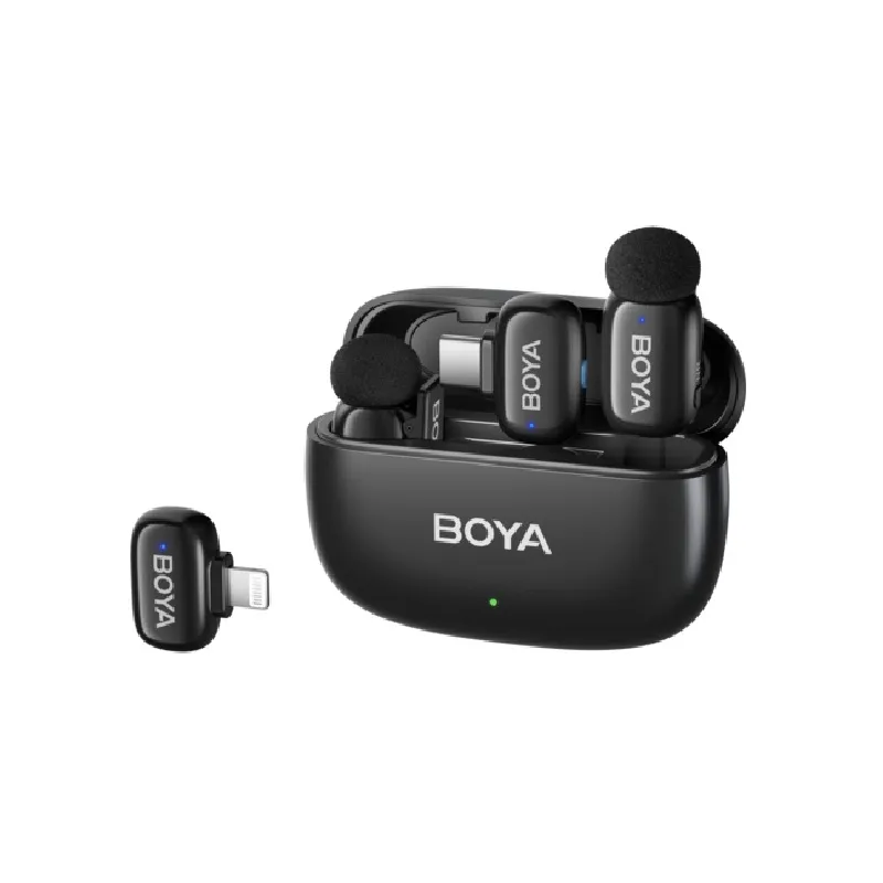 - Boya Mini 12 (For Ios + Type-C) Dual Wireless Microphone