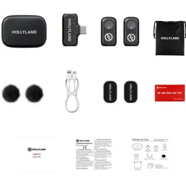 - Hollyland Lark A1 Dual Wireless Microphone with Type-C Connector (1 Year Warranty)