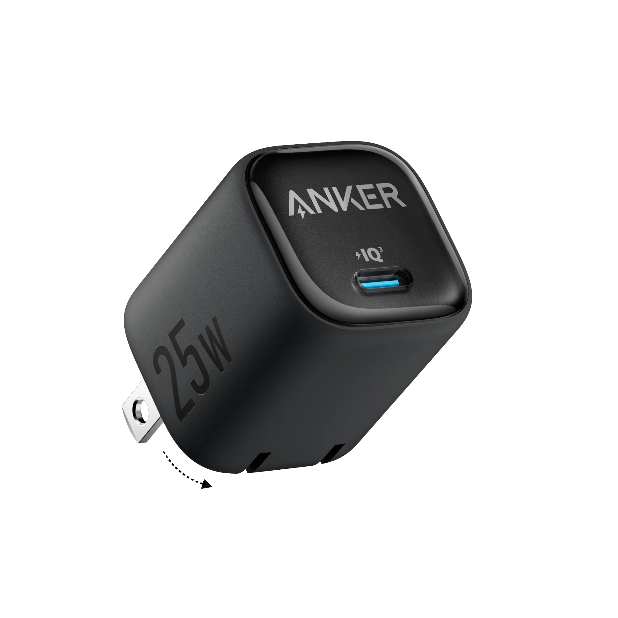 - Anker 25W Usb‑C Fast Charger Compact size, PowerIQ 3.0 & PPS for Super Fast Charging, Foldable Plug, 2-Pin (US) – Black
