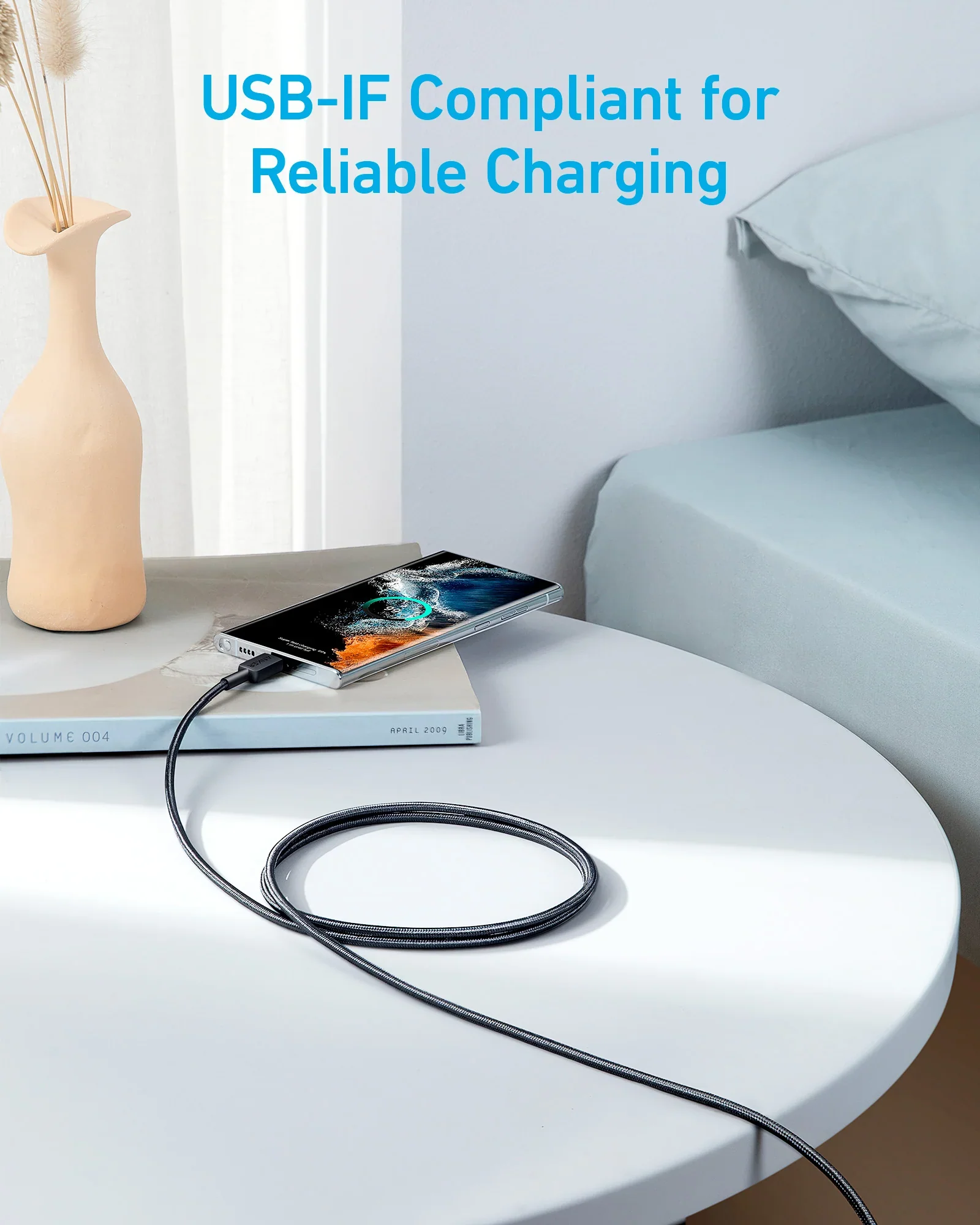 - Anker 322 Braided Usb-C to Usb-C Cable 60W 3ft - Black