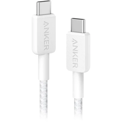 Anker 322 Braided Usb-C to Usb-C Cable 60W 3ft - White