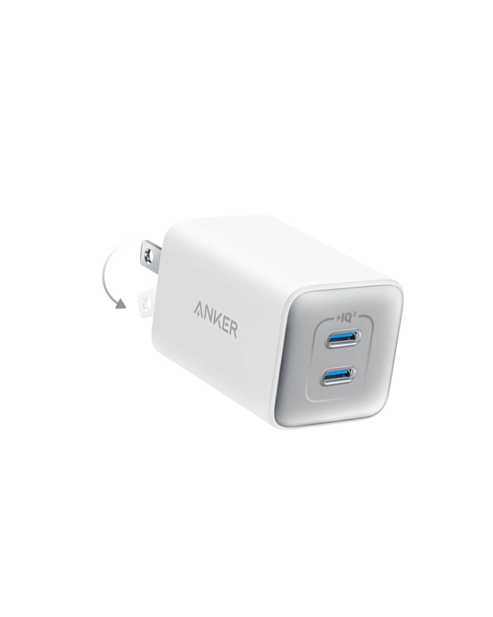 - Anker 523 Nano 3, 47w Charger, Dual Usb-C Ports, 45w Single-Port Output, PowerIQ 3.0, ActiveShield 2.0 Protection, Ultra-Compact Design, Foldable Plug, 2-Pin (US) - White