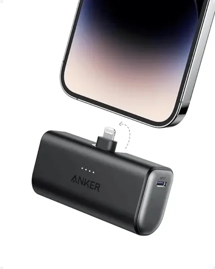 Anker Nano Powerbank 5,000mah 12w, Built-in Lightning Connector for iPhone, MFi Certified, Compact with Foldable Connector - Black