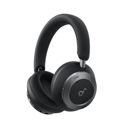 Anker Soundcore Space One Pro, FlexiCurve OverEar Headphone, Adaptive Active Noise Cancelling Headphones Driven by 6 Mics, 60H Lossless Audio, Ultra-Fast Charging, Hi-Res Wireless, Comfortable Fit - Black