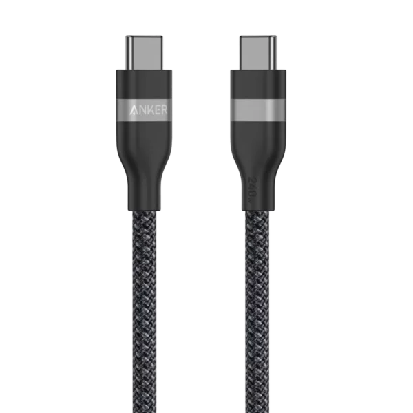- Anker Usb-C to Usb-C Cable (6ft, 240w, UpcycledBraided) - Black