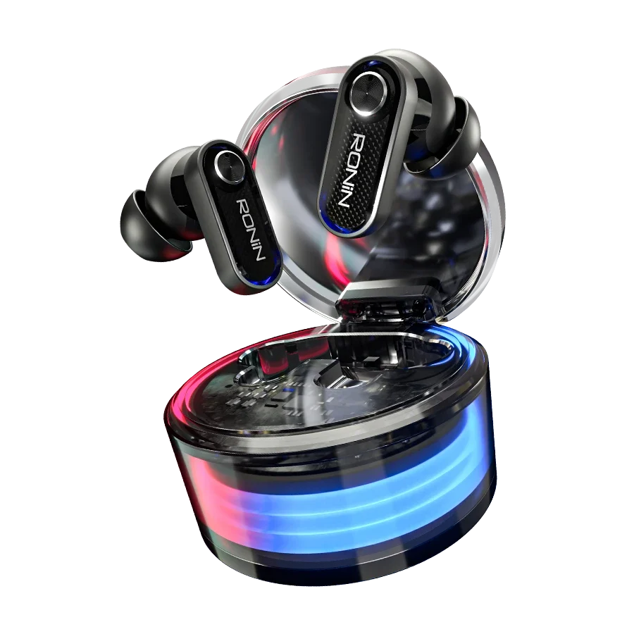 Ronin Clutch Pro R-7165 RGB Gaming Earbuds with 50ms Low Latency and ENC