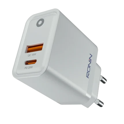 Ronin Express Charger R-6050 20W Fast Charging Wall Adapter in White
