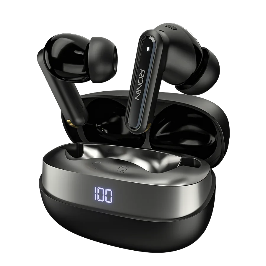 Ronin Vector Earbuds R-7120 with 25dB ANC and Quad Mic ENC