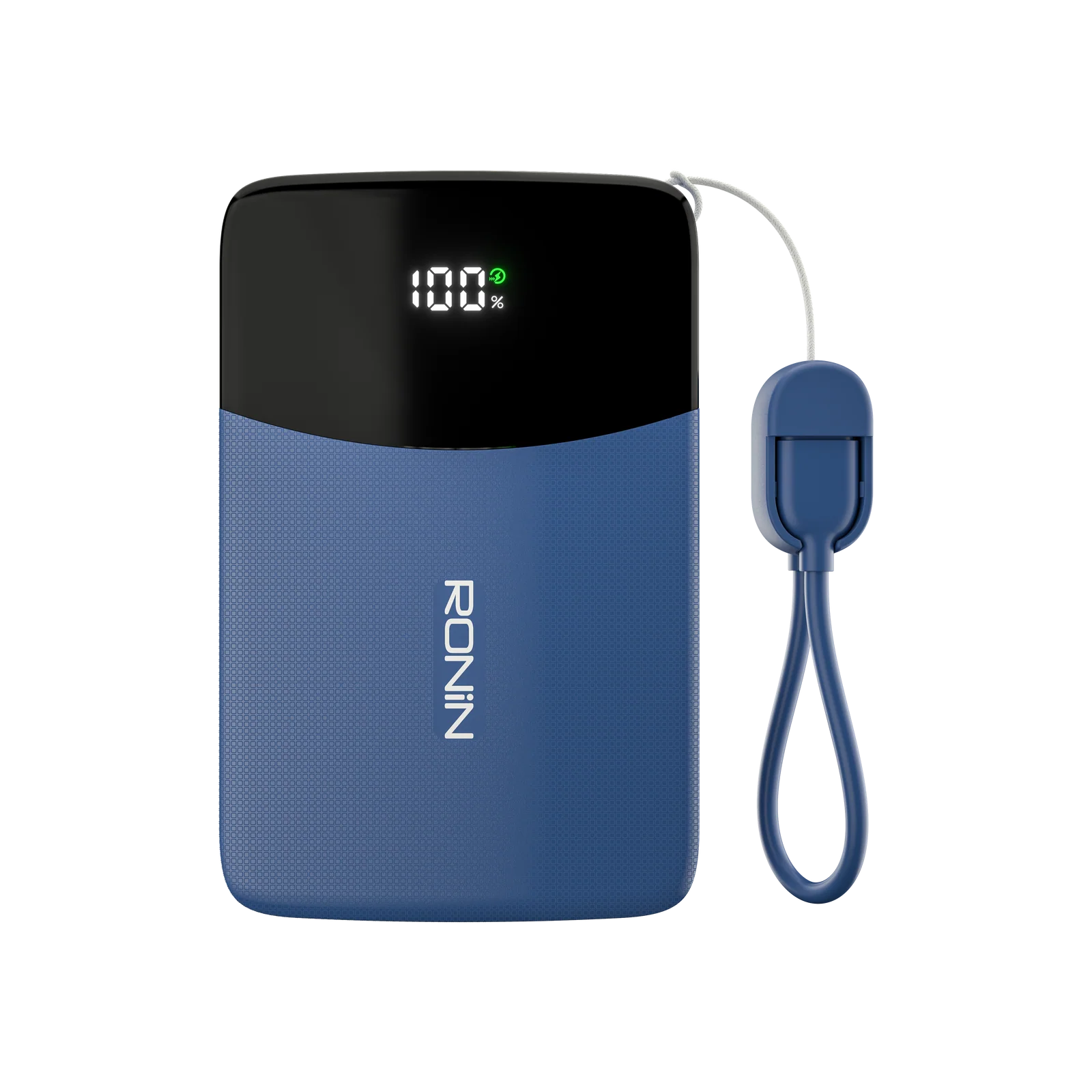 Ronin Cyan 10000mAh Power Bank with 22.5W Fast Charging and Digital Display